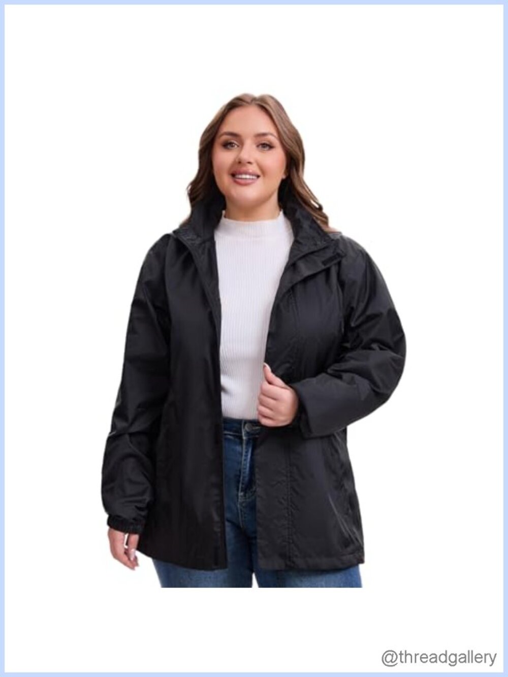 Plus Size Rain Jacket Waterproof Windbreaker with Hood